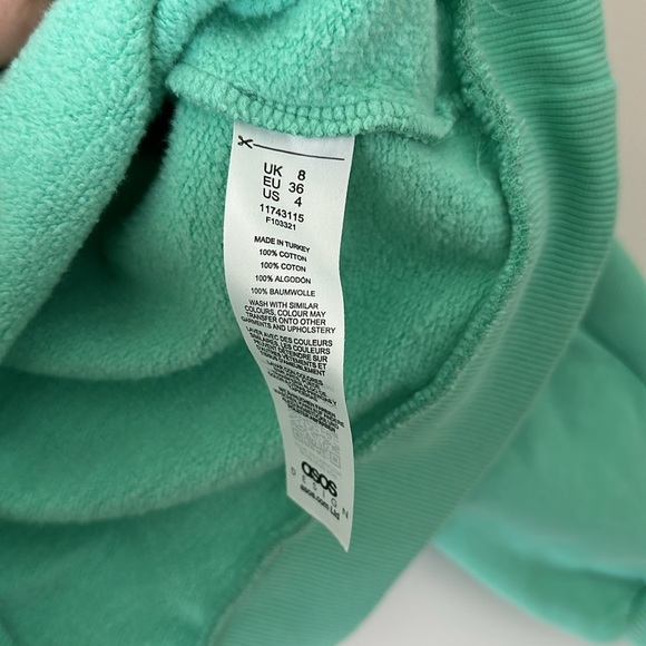 ASOS Design Amore Green Oversized Soft Crewneck Sweatshirt Sweater Size Small 4 - Picture 6 of 7